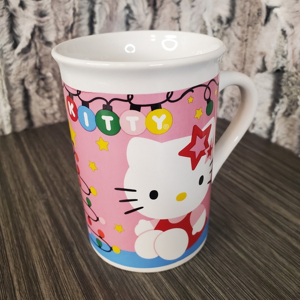 Hello Kitty Coffee Mug Christmas Tree Lights 2014 Sanrio PINK